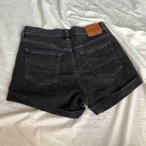 Levi’s Black Cuffed High Waist Jean Shorts